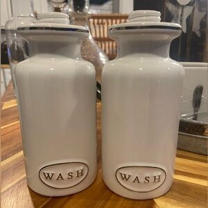 White Ceramic Wash Bottles